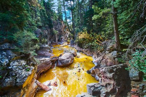 Landscape Of Yellow River At Bottom Of Gorge In The Hills Stock Photo