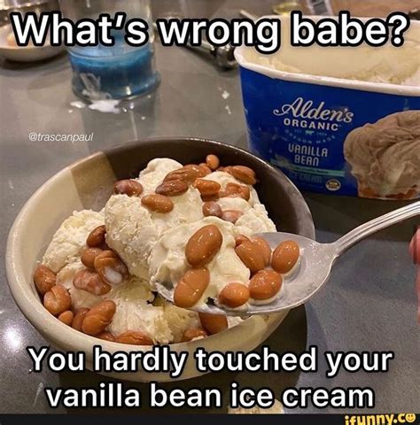 What S Wrong Babe You Hardly Touched Your Vanilla Bean Ice Cream