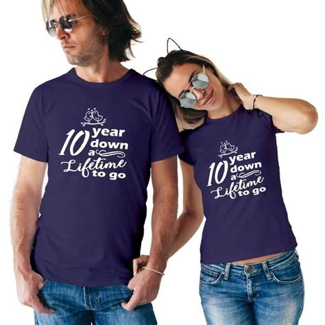Most of the following descriptions are about gifts for a husband or wife, but all of these ideas are also great 10th anniversary gifts for a couple as well! 10 Years Anniversary Special Custom Couple T-Shirt | 10 ...