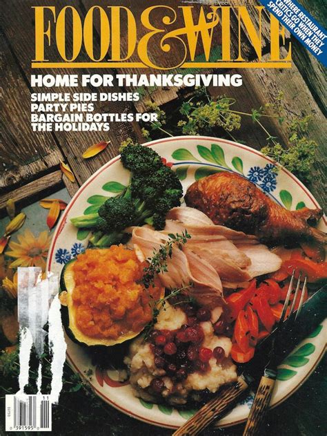 food and wine vintage cooking magazine november 1989 pss 3523 etsy