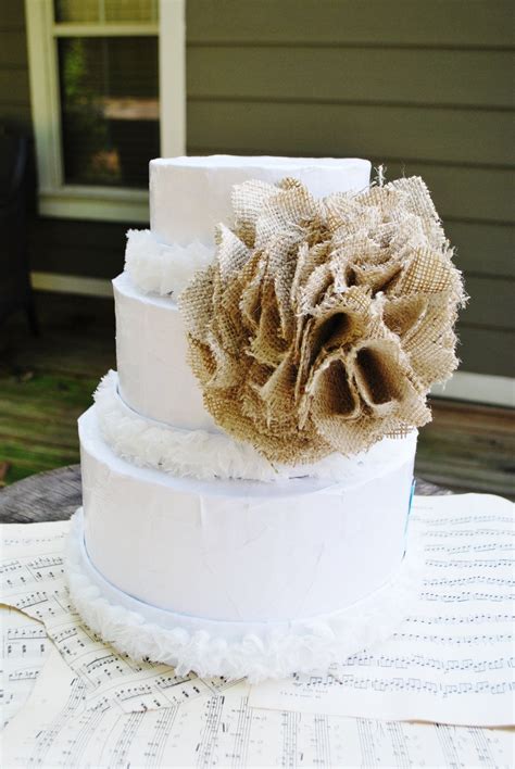 Burlap Flower Wedding Cake Topper 3000 Via Etsy Burlap Wedding