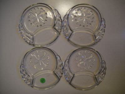 4 Federal Glass Columbia Snack Plates Clear Antique Price Guide