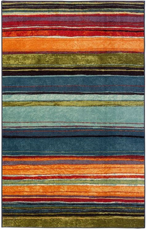 Rainbow Area Rug Home New Wave 76 X 10 Transitional Multi Colored
