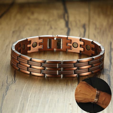Each copper bracelet in the laurence butler range has been individually handcrafted in our workshop in cornwall to a very high standard. Mens Elegant Pure Copper Magnetic Therapy Bracelet from ...