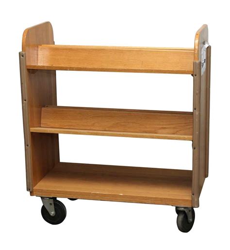 Wheeled Wooden Library Cart Antique Library Antique Bookcase Plywood