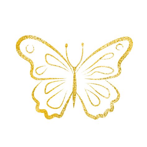 Gold Glitter Butterfly 26678444 Png
