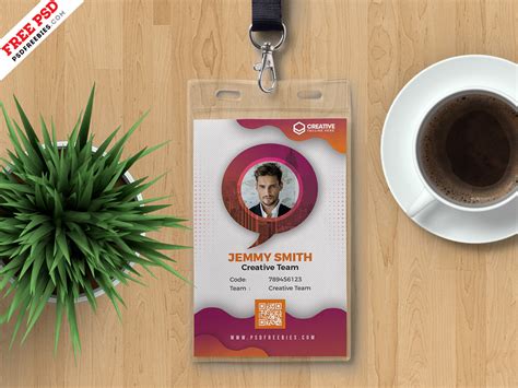 A new photo is required at time of each renewal. Office Corporate Photo Identity Card PSD | PSDFreebies.com
