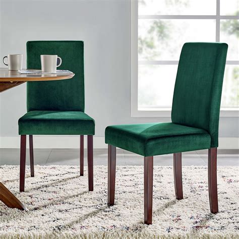 Modway Prosper Upholstered Velvet Dining Side Chair Set Of In Green