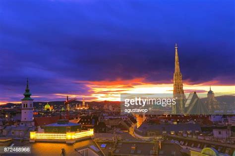 Above Beautiful Vienna Cityscape Panorama With St Stephens Cathedral