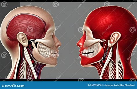 Human Head Slice Profile Side View Deep Facial Formations The