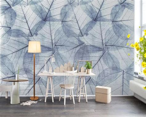 Beibehang Custom Wallpaper Wall Stickers Hand Painted Nordic Leaf Line