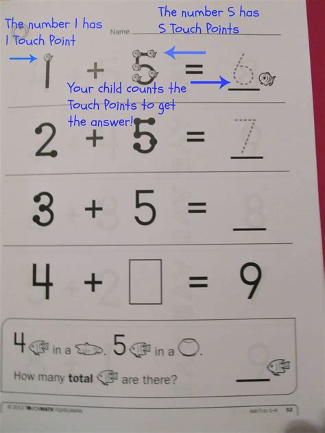 Some of the worksheets for this concept are touchmath kindergarten, pre k adventures in space, kindergarten addition work, kindergarten number and number sense, kindergarten numbers counting work practice tracing, getting ready for kindergarten, introduction to touchmath, math lesson plan 9. Schoolhouse Crew review - TouchMath - The Usual Mayhem