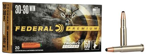 Federal Premium Trophy Copper Rifle Ammunition 30 30 Win 150 G