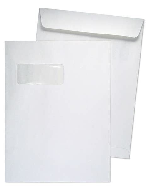 9 X 12 Catalog 28lb White Wove Horizontal Window 2 Catalog Envelopes