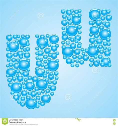 Burbujas En Azul Alfabeto De Burbujas Eps 10 Ilustración Del Vector
