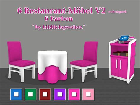 Restaurant Furniture Recolors V2 By Bildlichgesehen At Akisima Sims 4