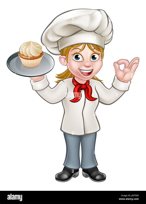 Female Pastry Chef Cartoon