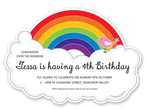 30 Best Of Rainbow Party Invitation Template Collection Rainbow