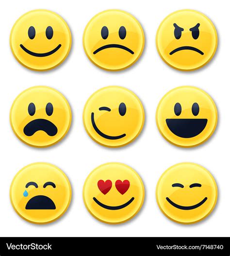 Smiley And Emotion Faces Royalty Free Vector Image