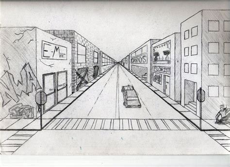 Art One Point Perspective Drawing Easy Jameslemingthon Blog
