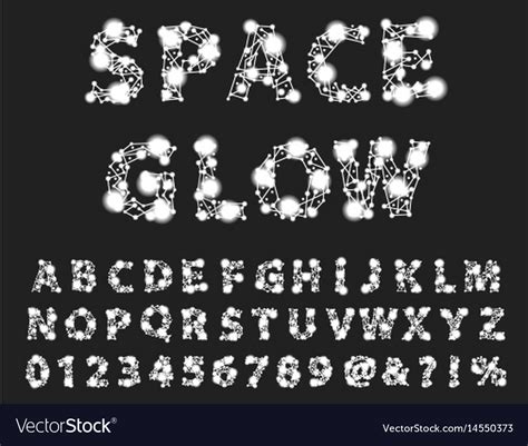 Font Space Alphabet Typeface Script With Minimal Vector Image