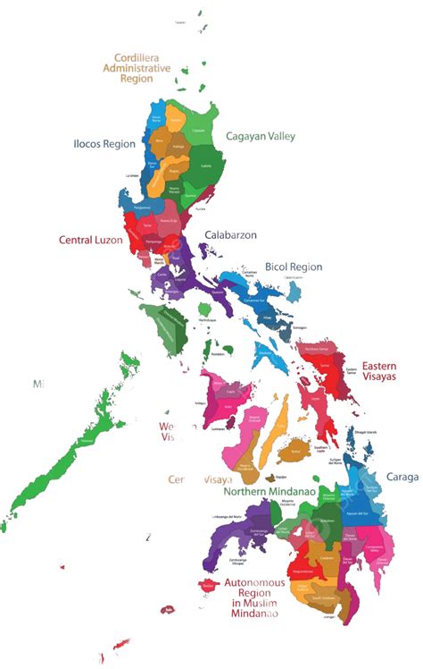Philippines Map Vector Islands Color Vector Vector Islands Color Png