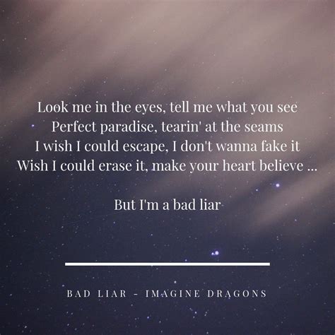 Bad Liar - Imagine Dragons #lyrics #badliar #imagine #dragons | Imagine dragons lyrics, Imagine ...