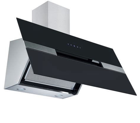 It can be smoothly pulled out to activate the extractor while cooking, and pushed back into place when idle. Cookology ELITE905BK 90cm Black Angled Glass Extractor Fan ...