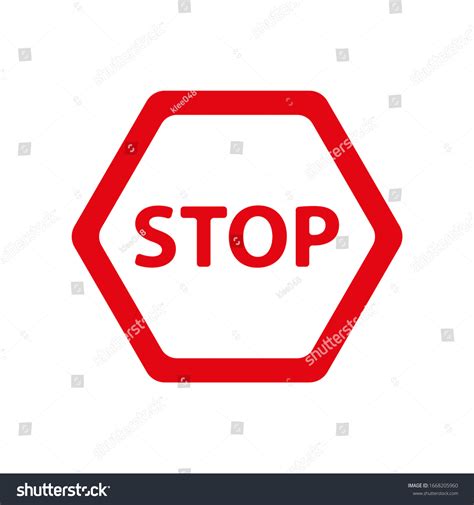 Red Stop Sign Vector Icon Stock Vector Royalty Free 1668205960