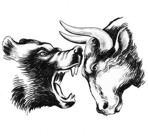 Fight Between Bear And Bull Stock Illustration Illustration Of Bear