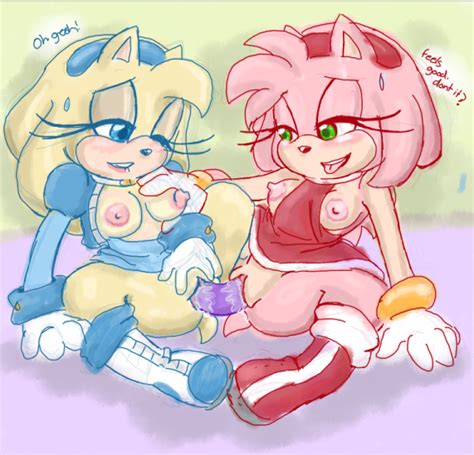 Rule 34 Amy Rose Blue Boots Blue Dress Breast Grab Dildo Dildo In Pussy Exposed Breasts Female