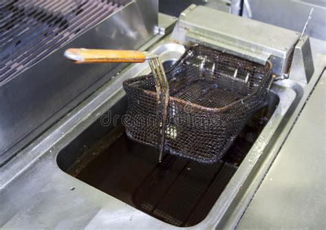 Deep Fryer With On Restaurant Kitchen Stock Image Image Of Oven