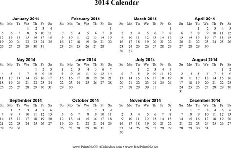 2014 Yearly Calendar Template Free Download Speedy Template