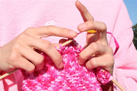 Filepink Knitting In Front Of Pink Sweatshirt Wikimedia Commons