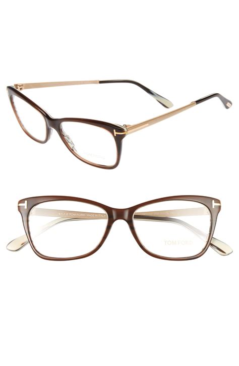 Womens Tom Ford 52mm Cat Eye Optical Glasses Dark Brown In 2020 Tom Ford Glasses Optical