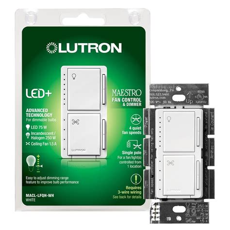 Lutron Maestro Fan Control And Light Dimmer For Dimmable LED And