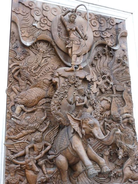 Thai Carving Art Этнические рисунки Резьба по дереву Резьба по камню