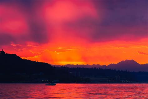 Stormy Sunset, Puget Sound, Tacoma, Washington, 2014 | Sunset, Scenery ...