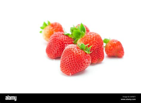Big Juicy Red Ripe Strawberries Isolated On White Stock Photo Alamy