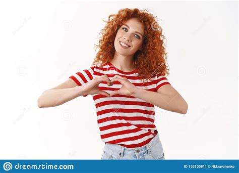 Love Summer Attractive Tender Feminine Redhead Curly Girl 25s Blue Eyes Smiling Delighted