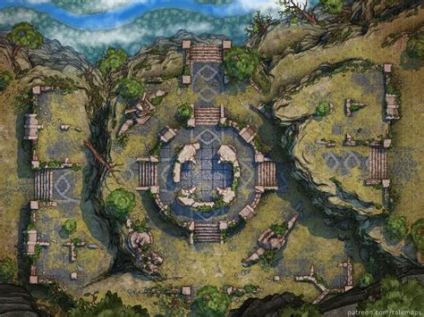Mountain Temple Ruins 40x30 Tale Maps On Patreon In 2021 Fantasy
