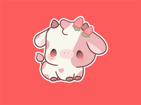 Cute Strawberry Cow Wallpapers Wallpaper Cave