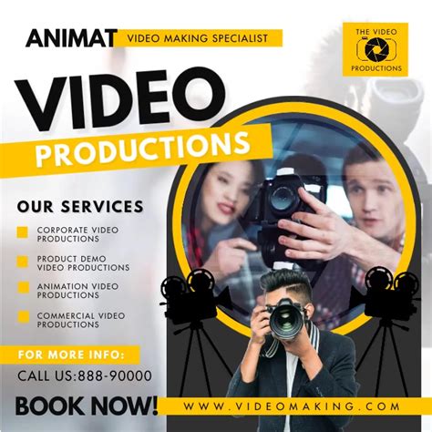 Yellow Video Production Services Instagram Vi Template Postermywall