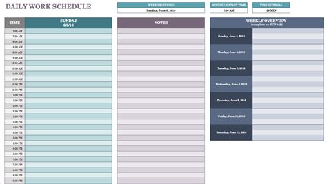 Daily Work Schedule Template Task List Templates