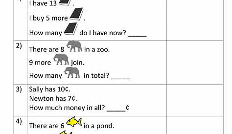 math problems for 1st grade