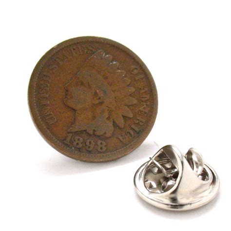 Indian Head Penny Tie Tack Lapel Pin Suit Coin Money Trade Etsy