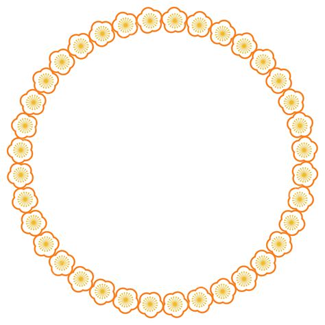 White Flowers Circle Round Vector Design Element Twibbon White Round