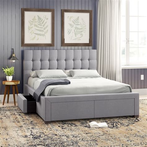 Upholstered beds at best prices online: Candace Upholstered Storage Platform Bed & Reviews | Birch ...