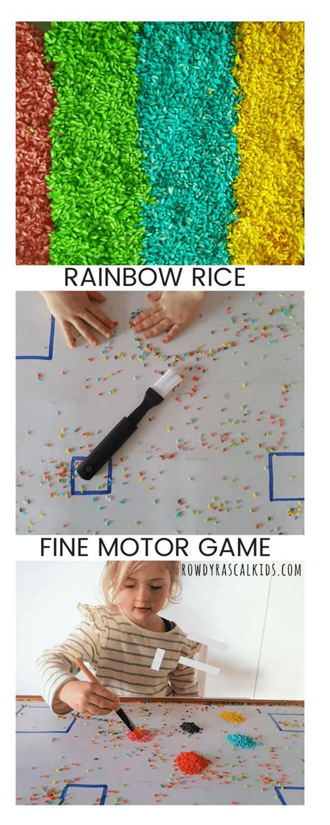 Rainbow Rice Sensory Game For Kids Rainbow Rice Sensory Games Games