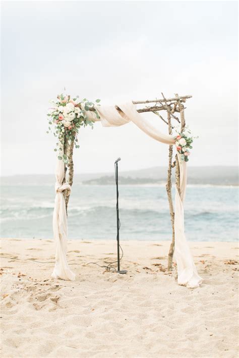 Pink Pastel Beach Wedding In Carmel Wedding Arch Flowers
